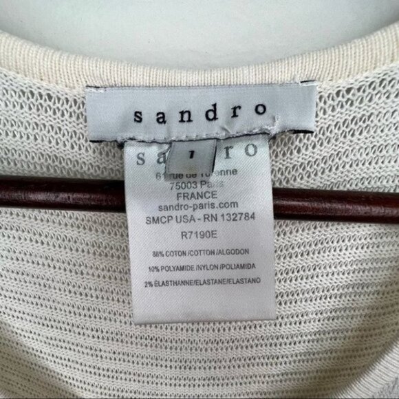 Sandro Cream Knit Scoop Neck Dress Size 2 Neutral Minimalist - Picture 11 of 11